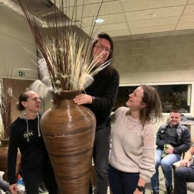 Het podium bij de dames volwassenen